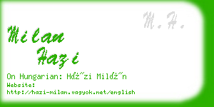 milan hazi business card